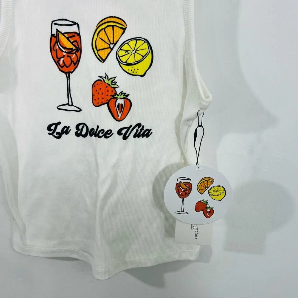 Better / Together White Ribbed Graphic Tank La Dolce Vita Graphic Aperol Spritz - Picture 4 of 7